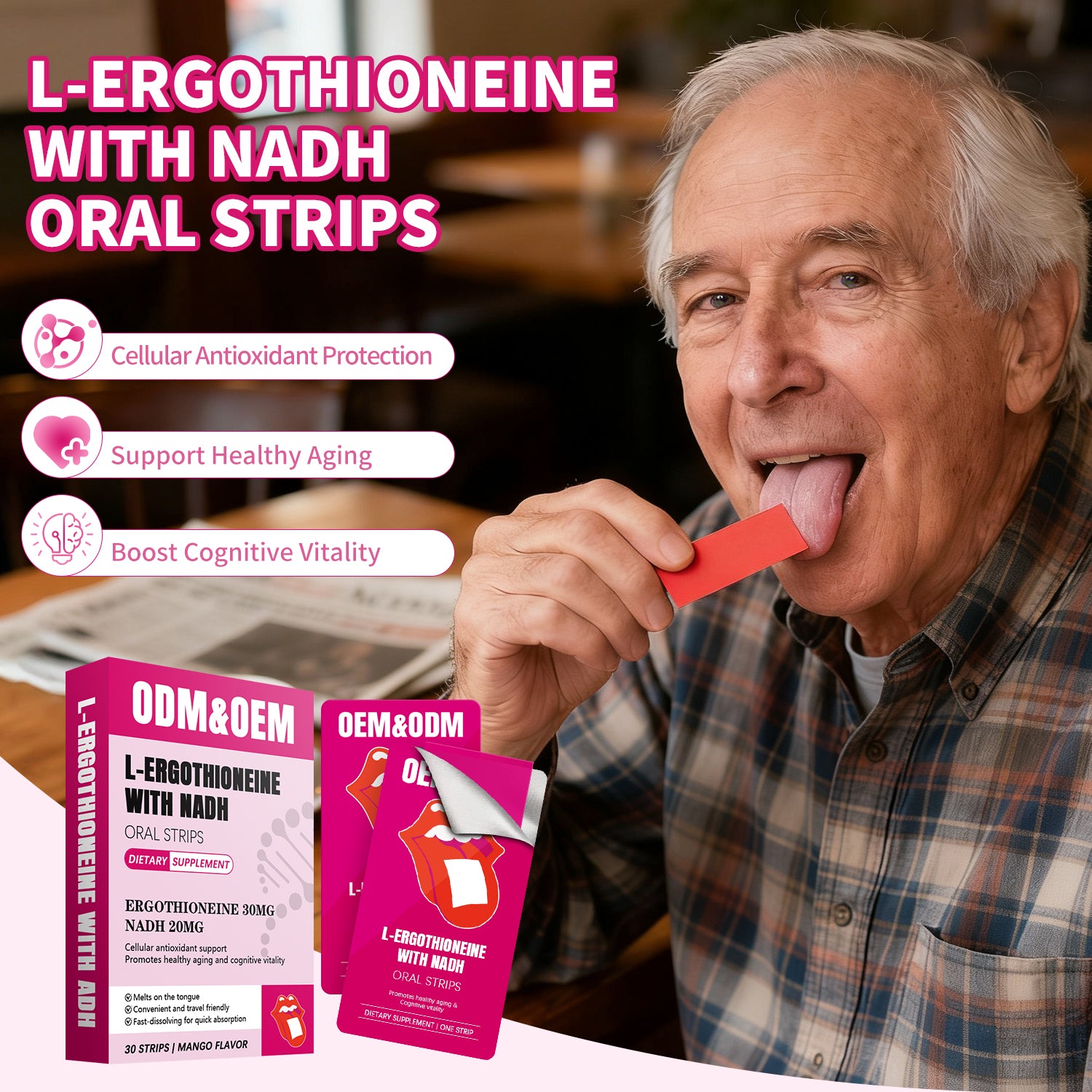 Private Label L Ergothioneine With NADH Oral Strips Quick Melt Travel Friendly Cellular Protection Daily Wellness - EZ Beauty Lashes